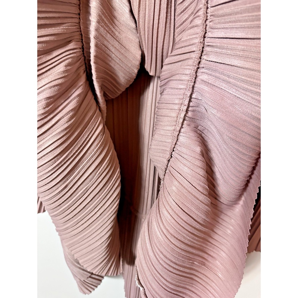 Free People Cant Help It Mini Dress Large Pink Pleated Ruffle Bell Babydoll - Picture 8 of 12